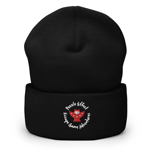 Puzzle Effect Circle Logo Cuffed Beanie