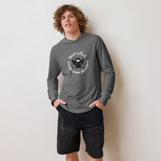 Puzzle Effect Circle Logo Hooded long-sleeve tee
