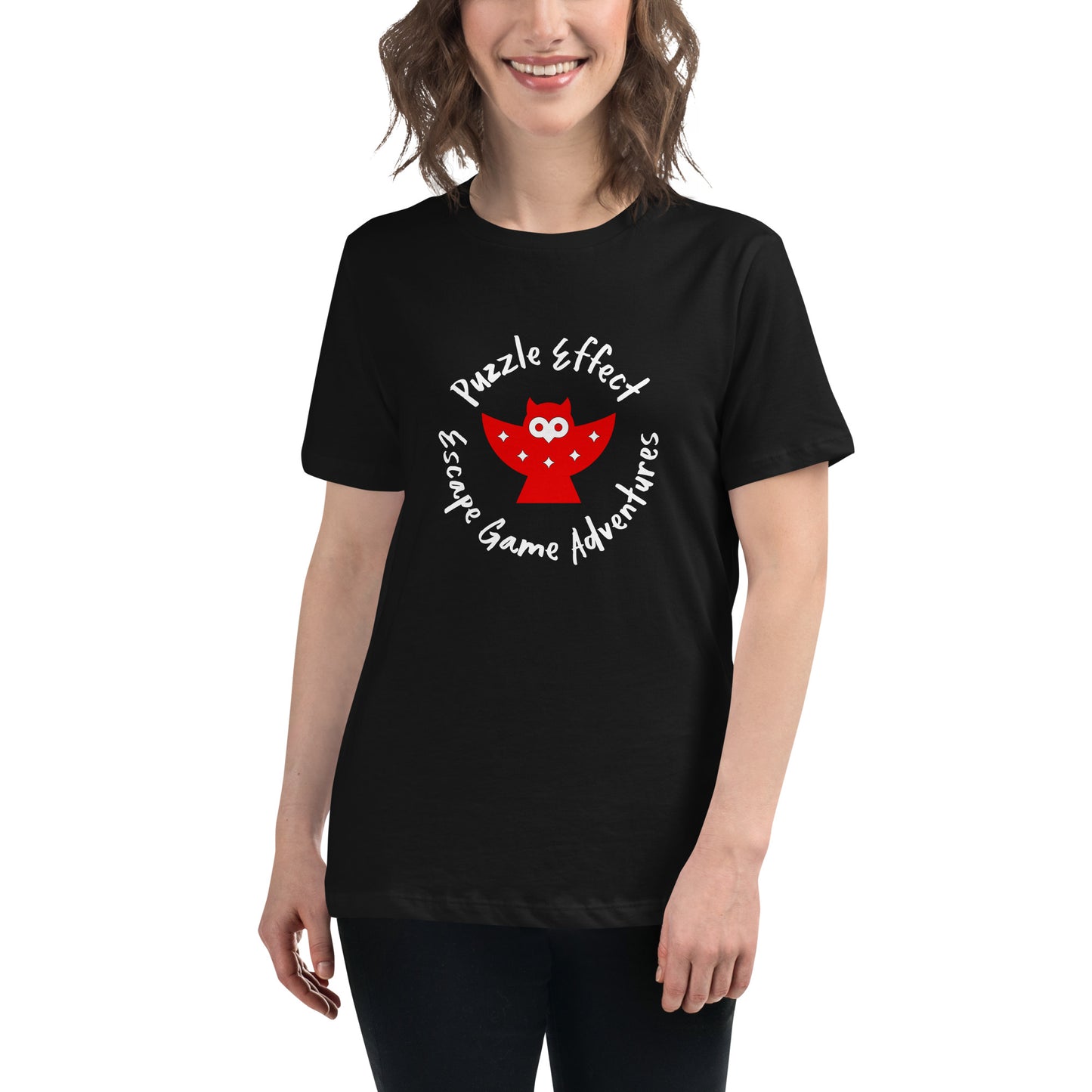 Puzzle Effect Circle Logo Women's Relaxed T-Shirt