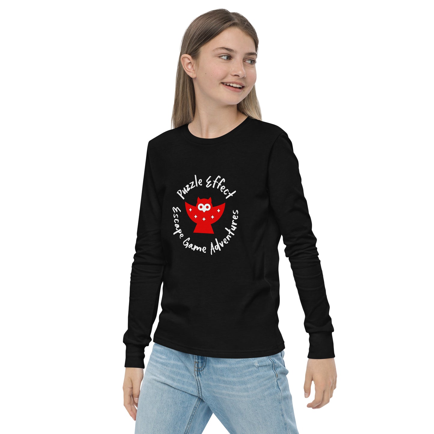 Puzzle Effect Circle Logo Youth long sleeve tee