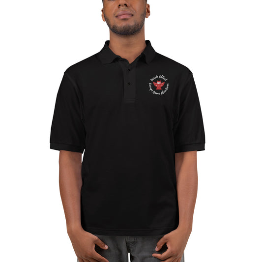 Puzzle Effect Circle Logo Men's Embroidered Polo