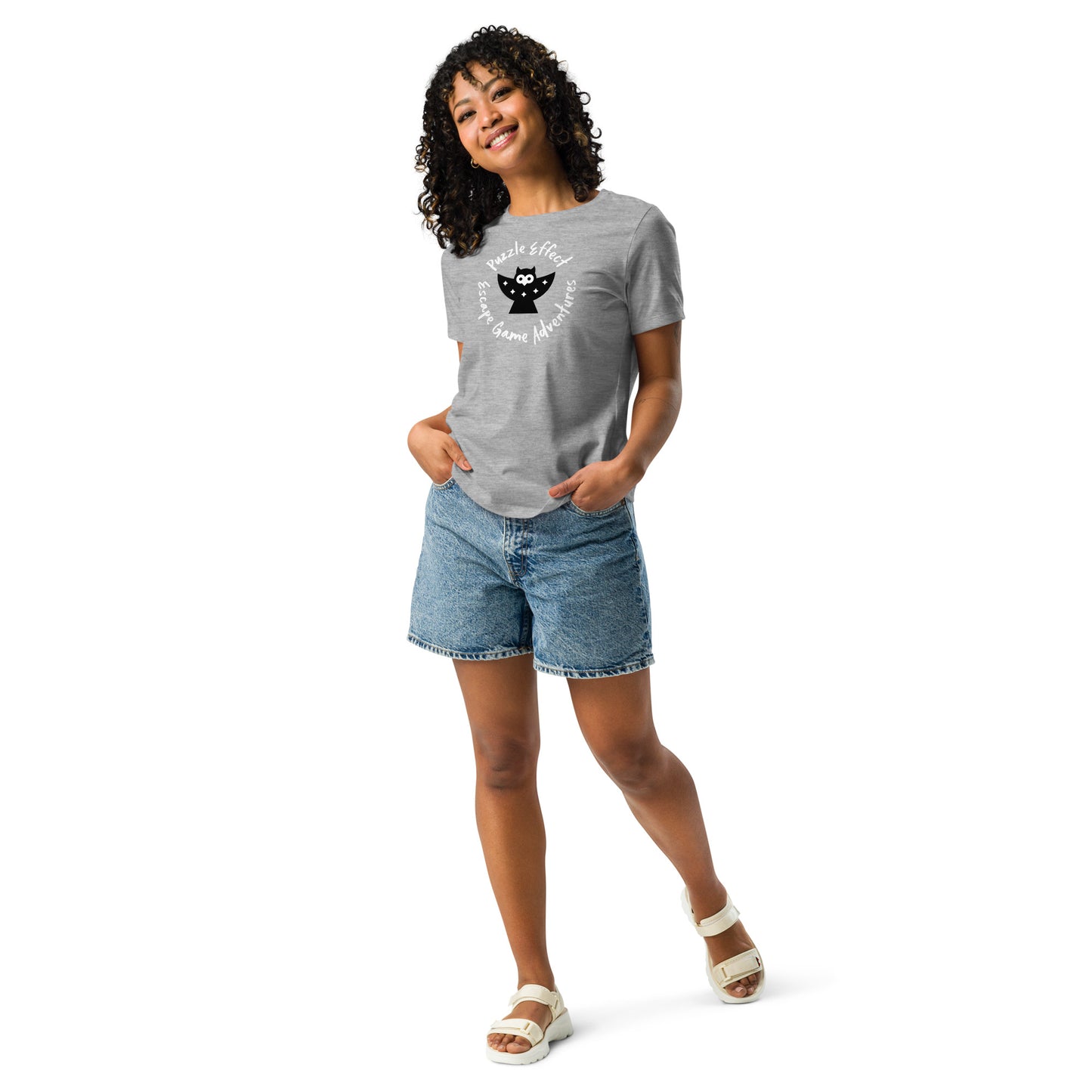 Puzzle Effect Circle Logo Women's Relaxed T-Shirt